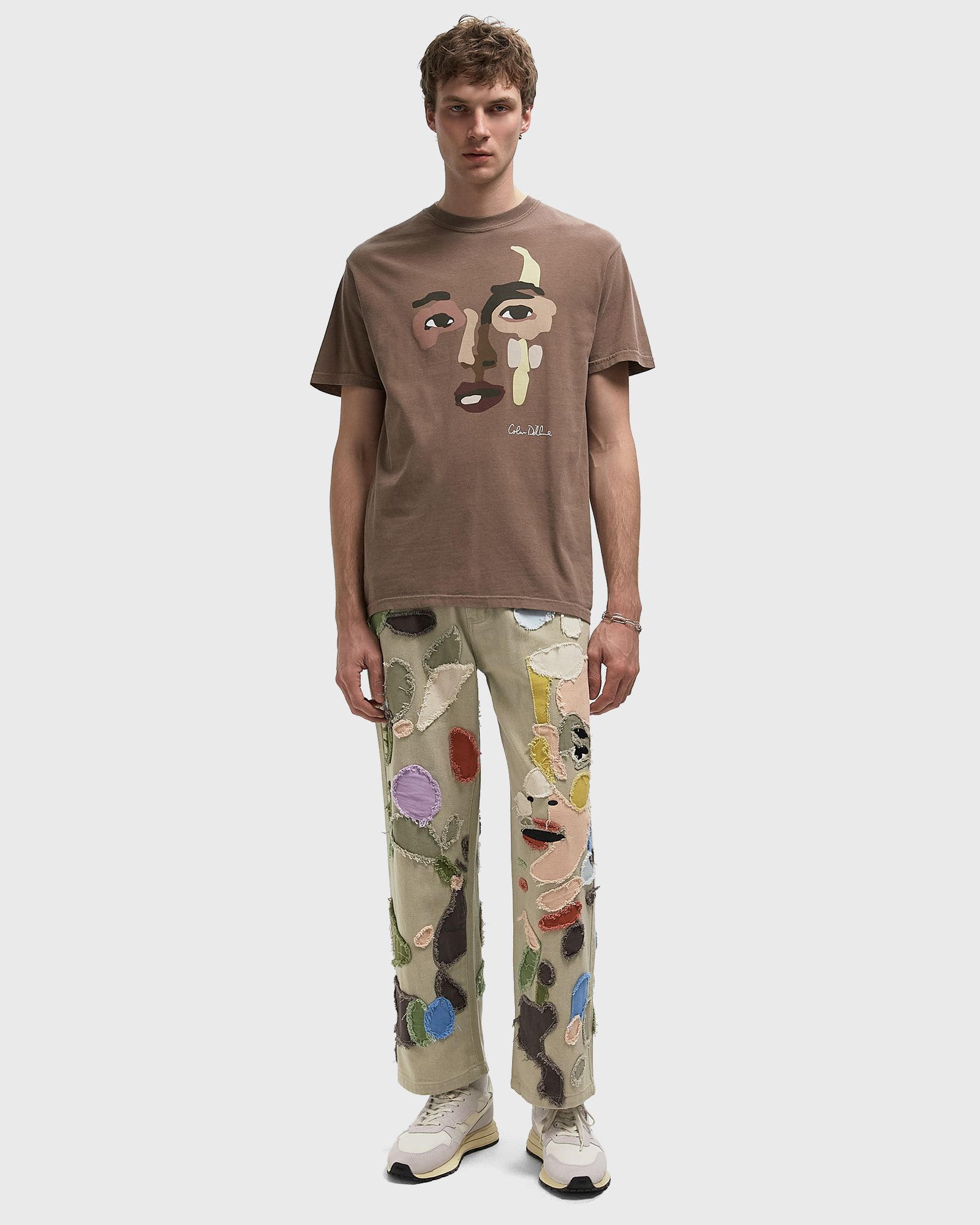 Shaped face tee brown male Shortsleeves now available at BSTN