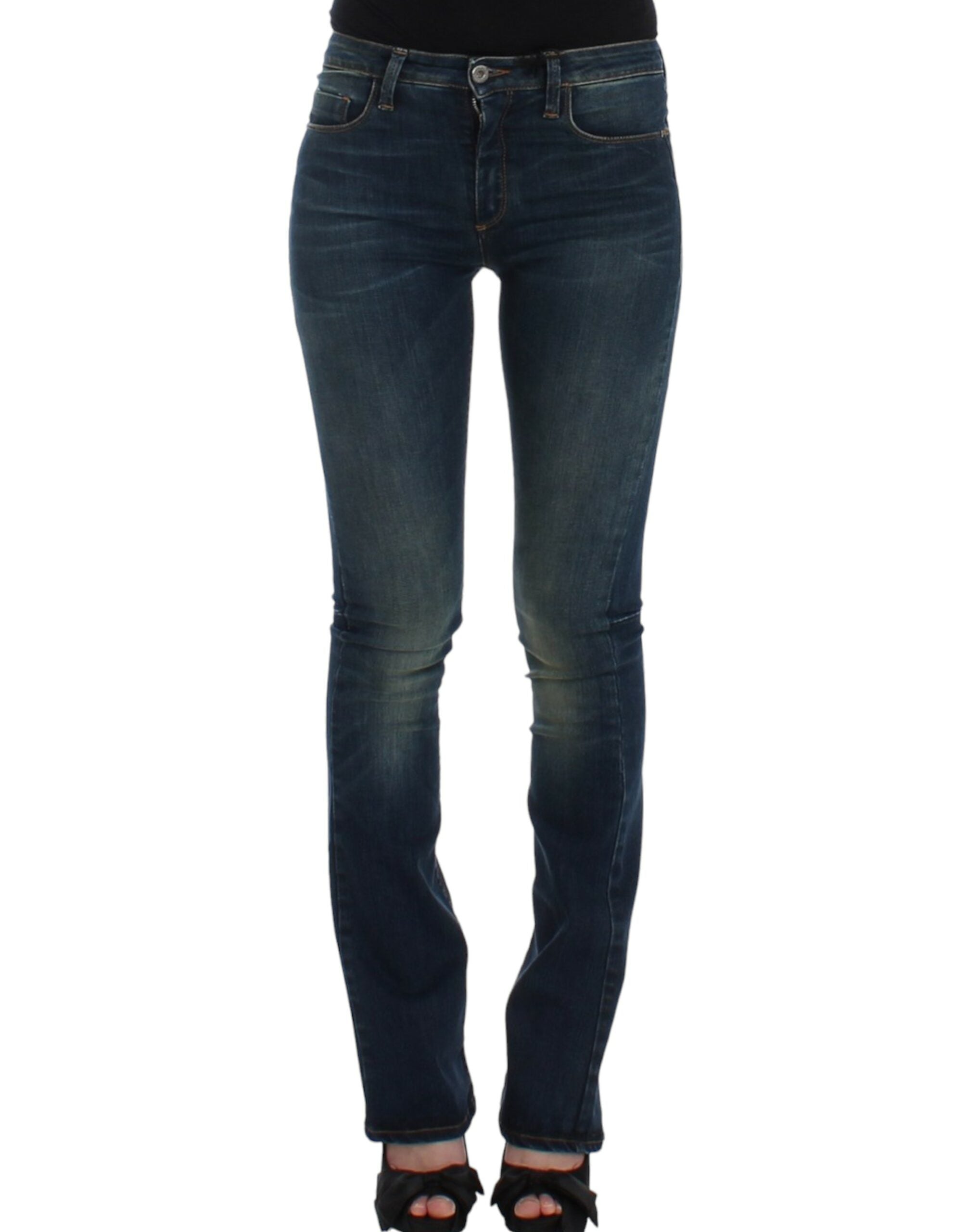 Straight Leg Denim Jeans — Blue