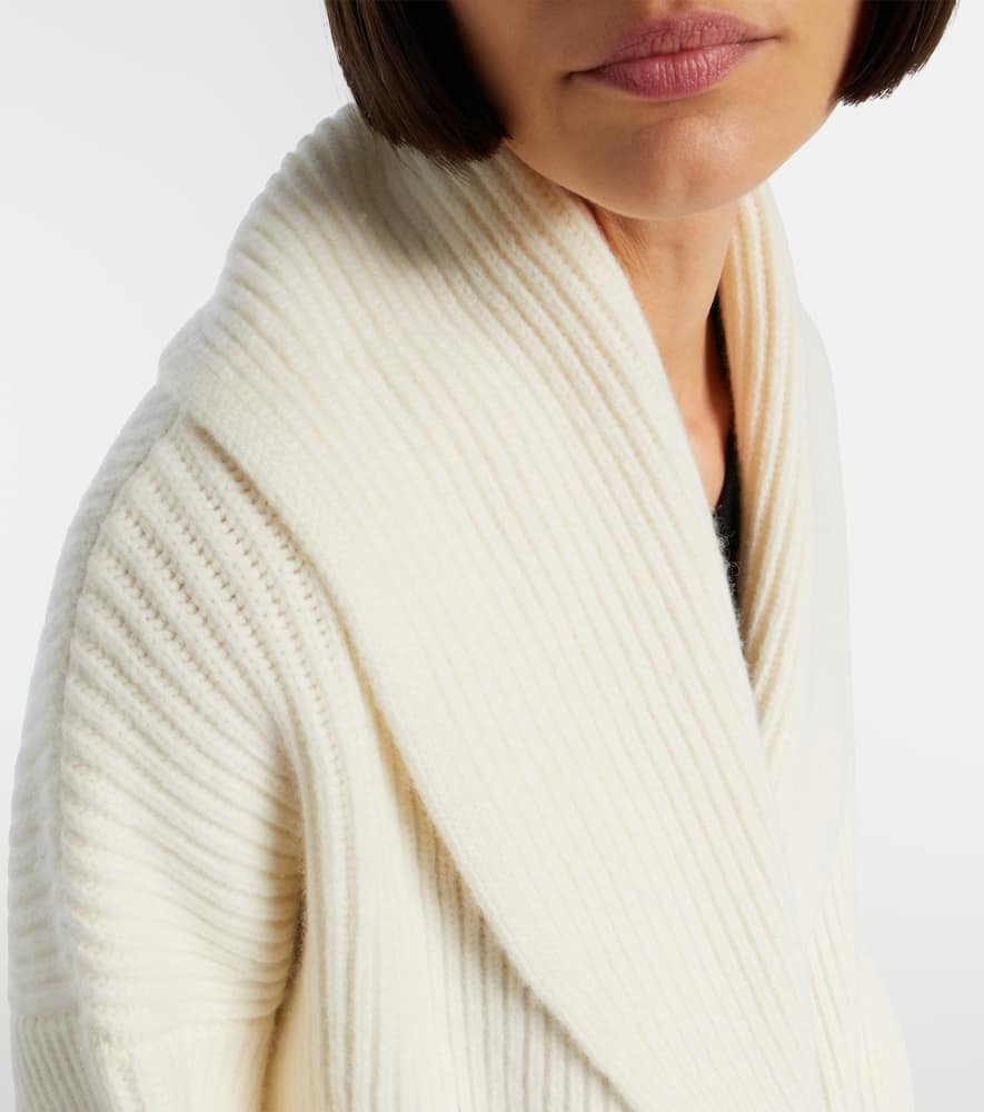 Ribbed-knit wool-blend jacket