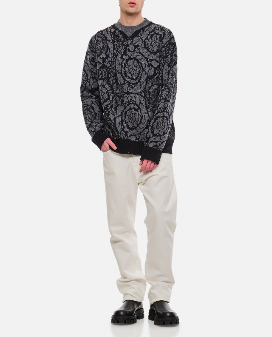 Barocco-intarsia Crewneck Jumper