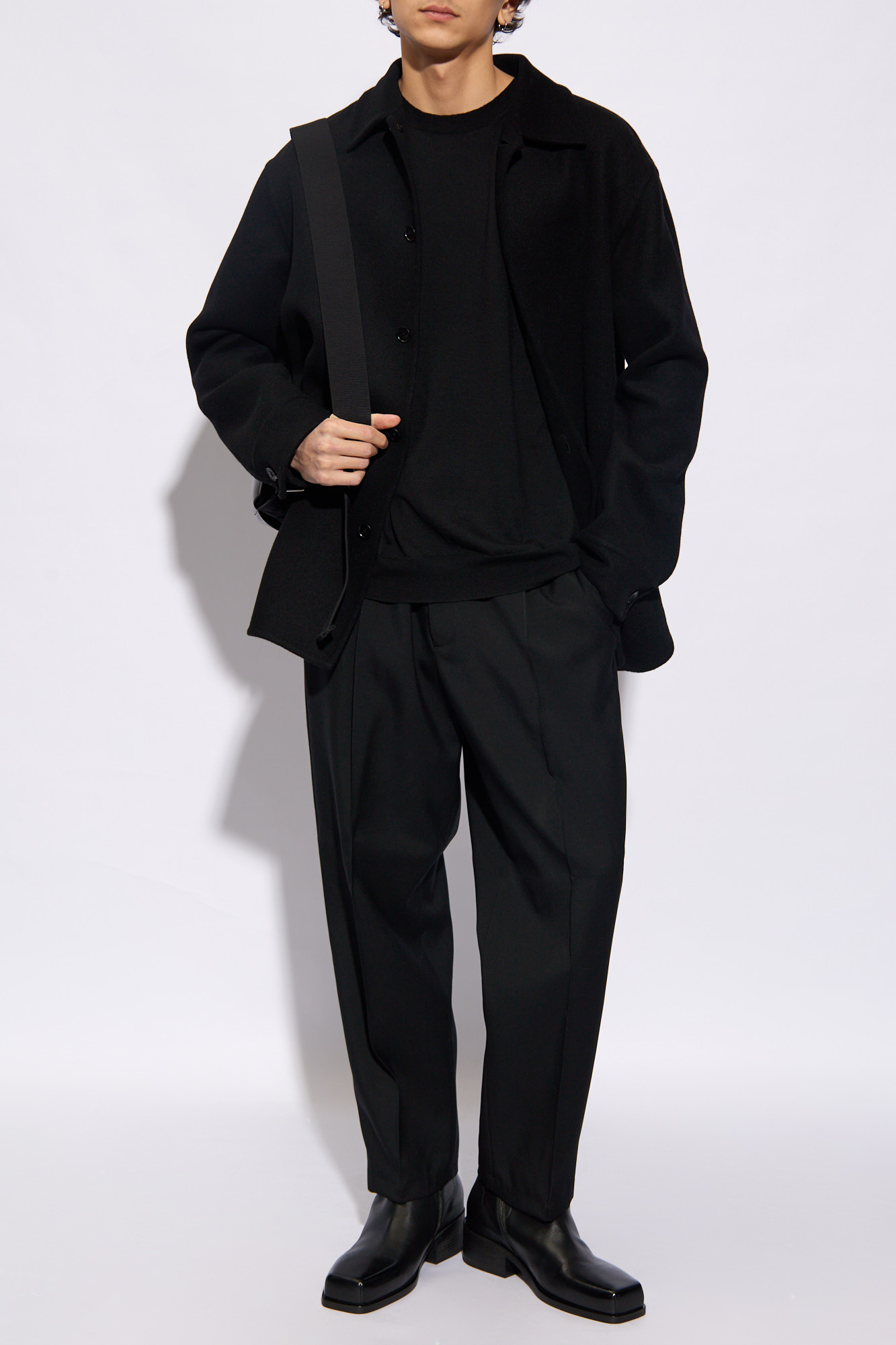 Wool T-shirt, Men's, Black