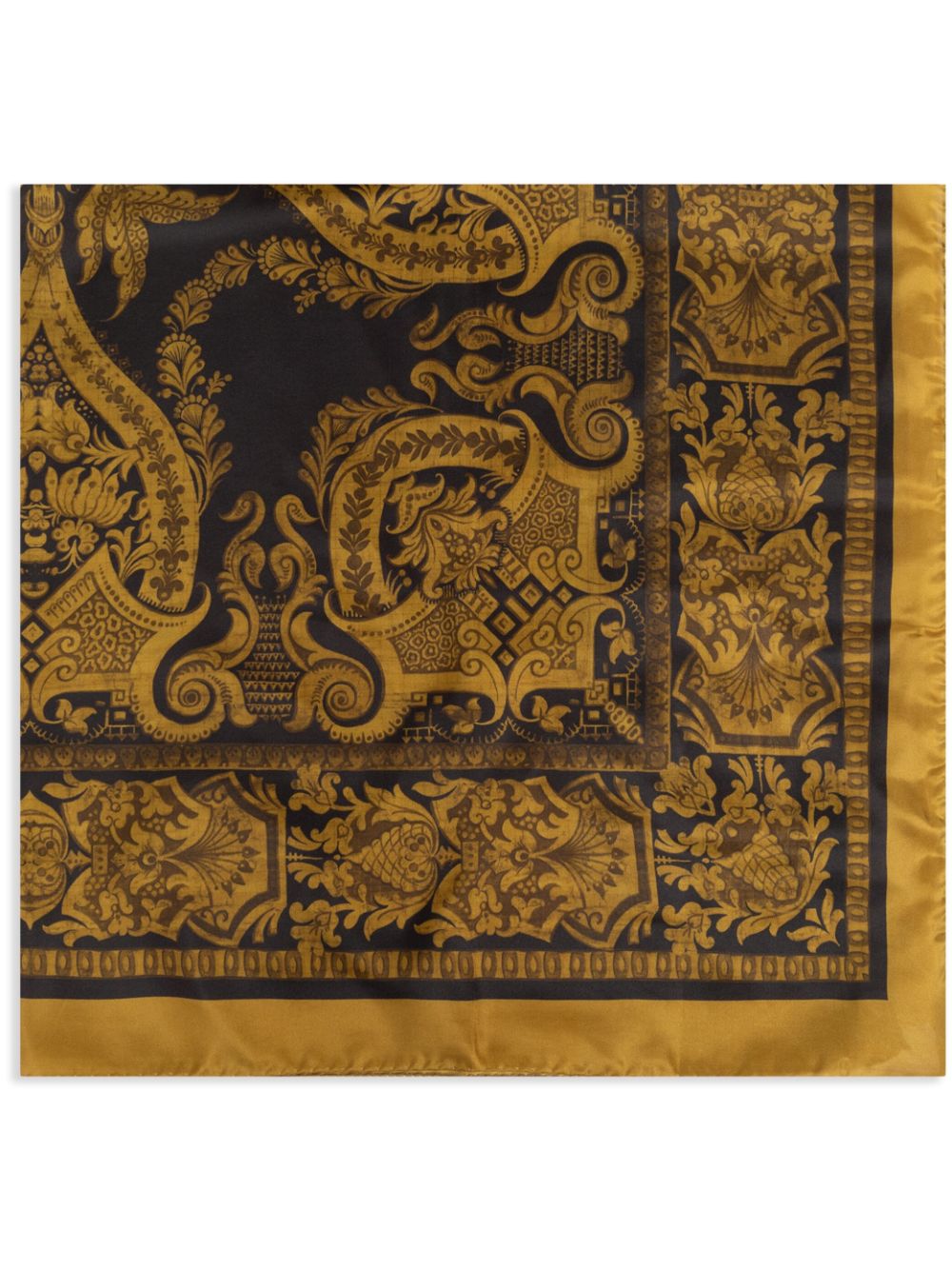 Paisley print silk neckerchief - Gold