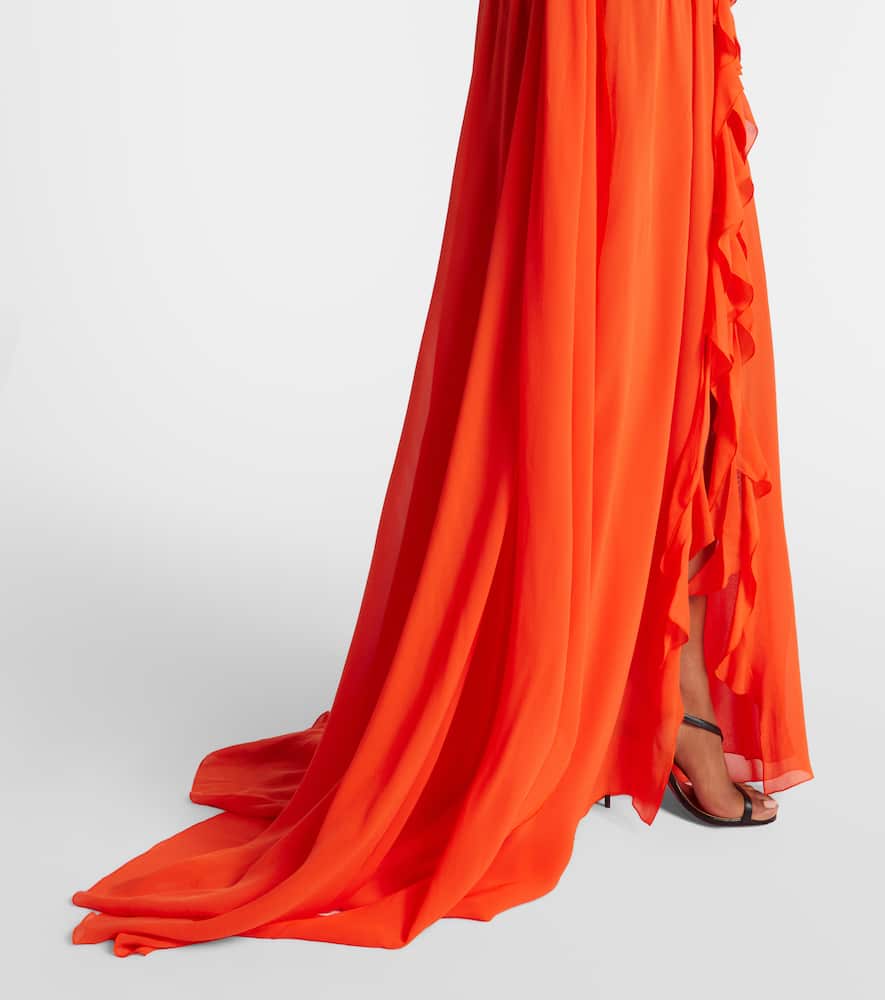 Ruffled georgette gown