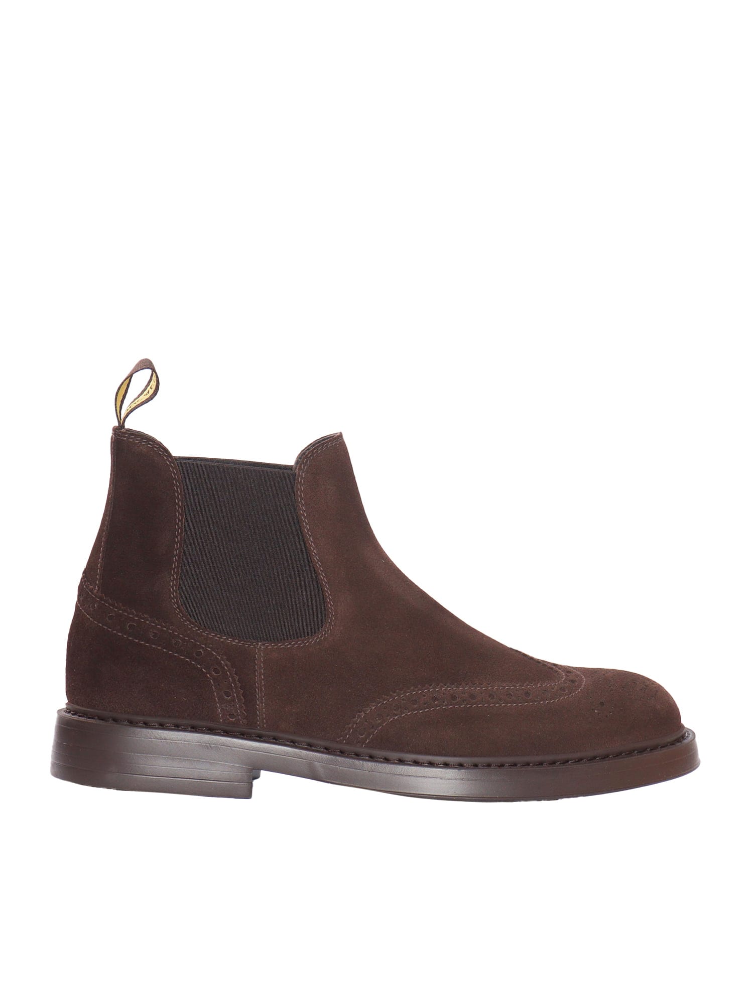 Perforated ankle boots - Brown