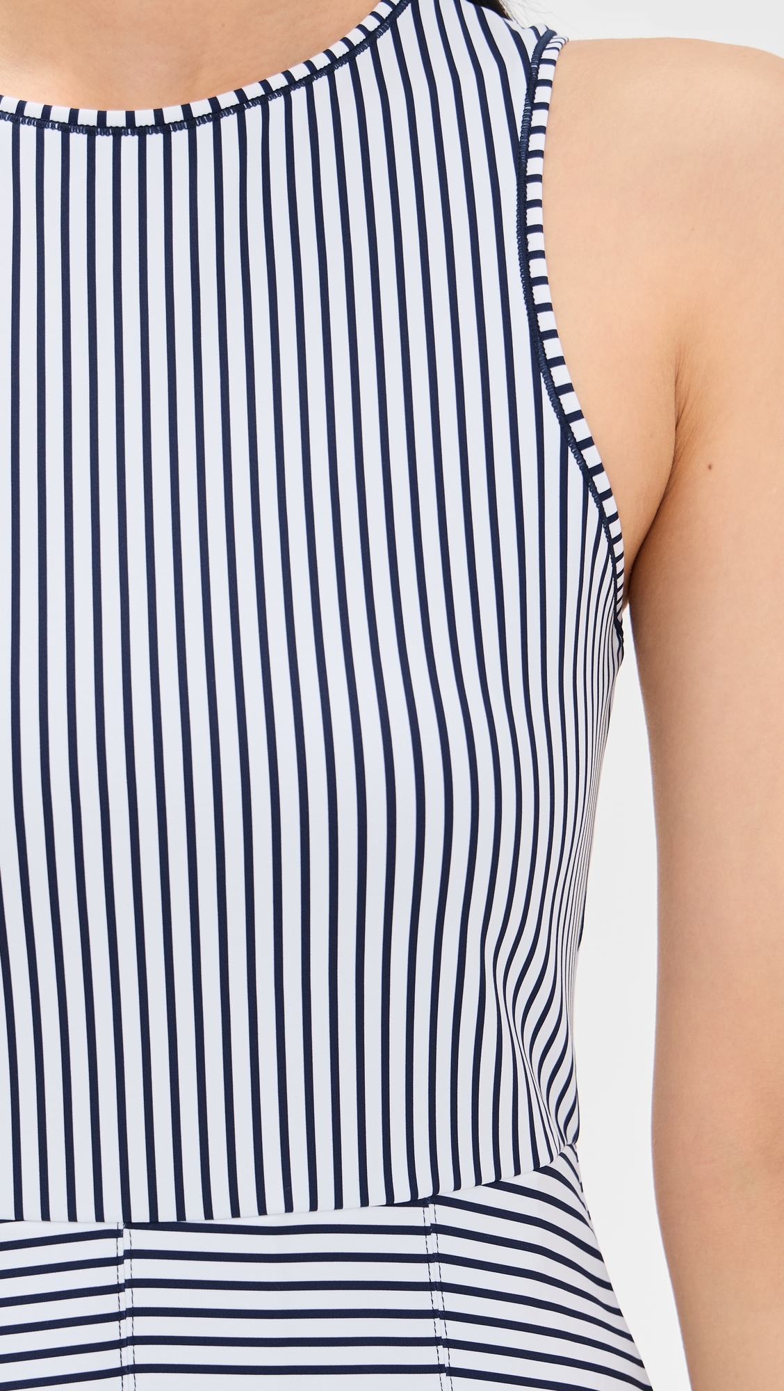 Addison Bay 여성 Racquet Dress Super White/Navy Stripe