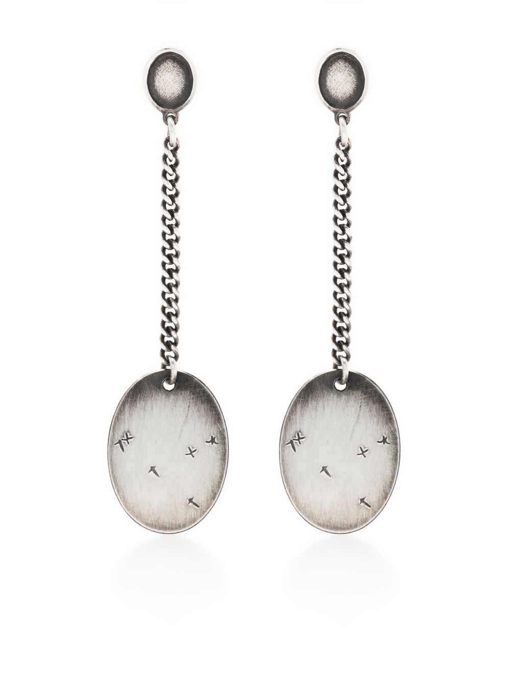 Chain-link pendant earrings - Silver