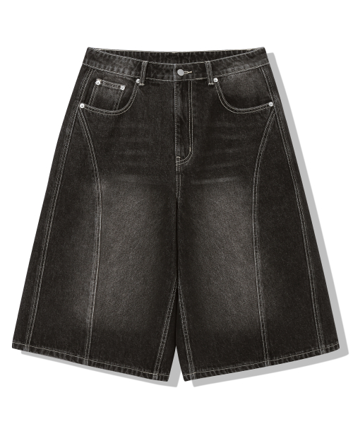 Cat Brush Washed Bermuda Denim Shorts