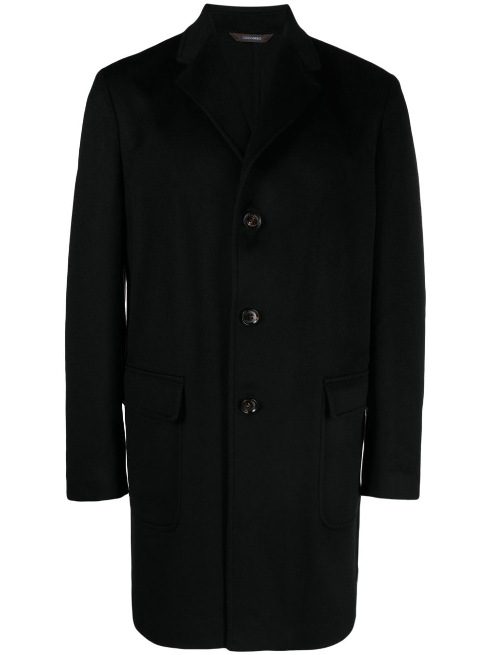 Notched-collar single-breasted coat - Black