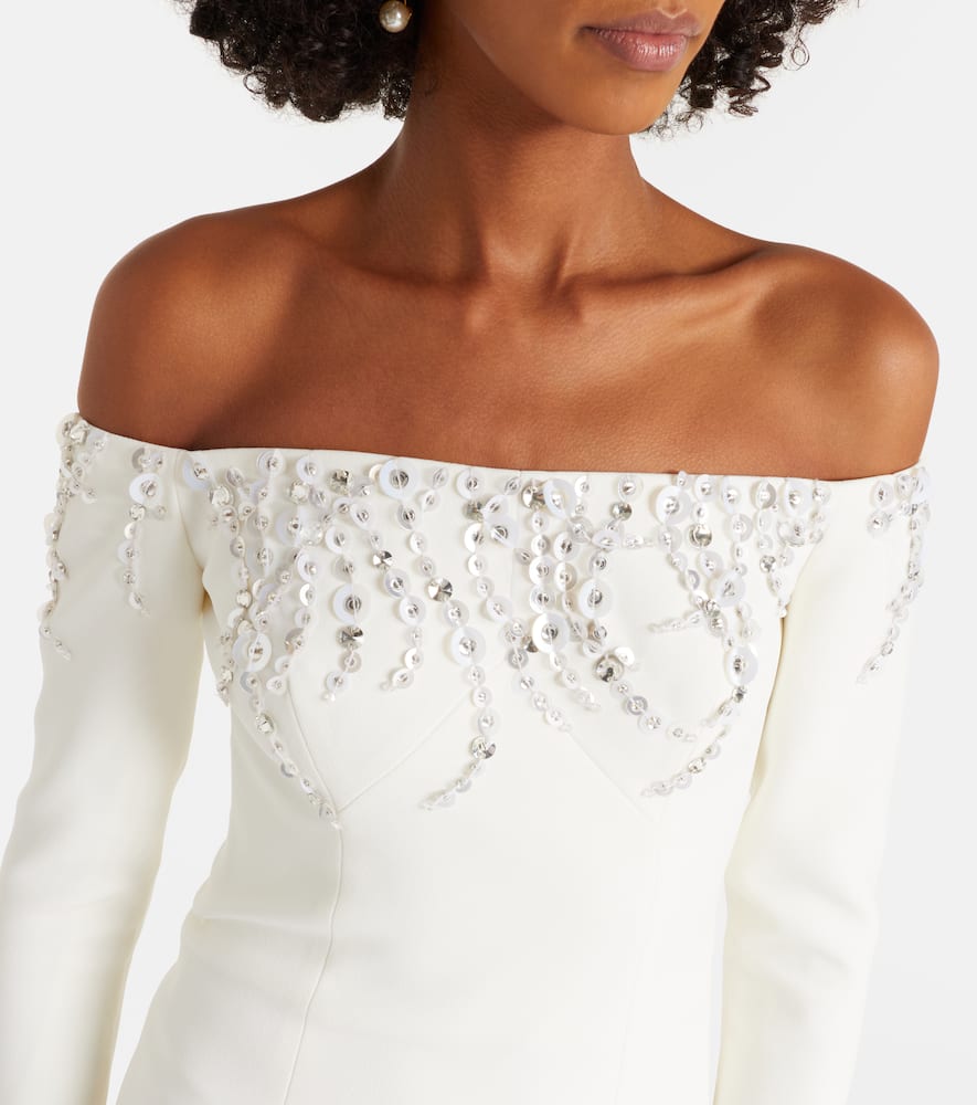 Bridal Gioia embellished crêpe gown