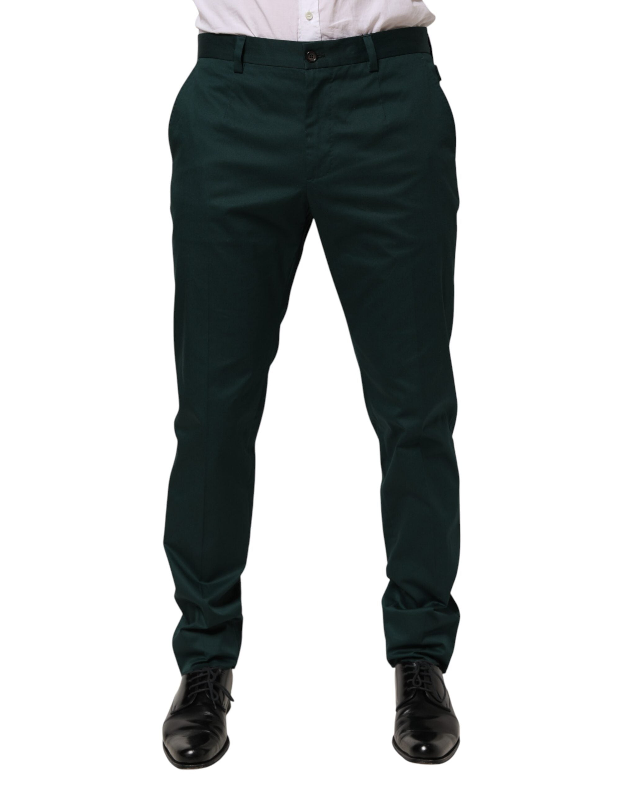 Cotton Formal Trousers — Green