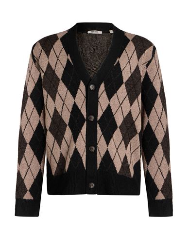 Man Cardigan Black Size M Polyester, Acrylic, Cotton, Wool, Elastane
