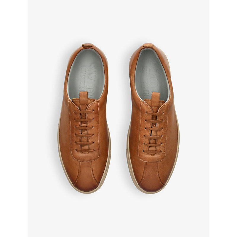 Mens Tan Sneaker 1 Leather Low-top Trainers