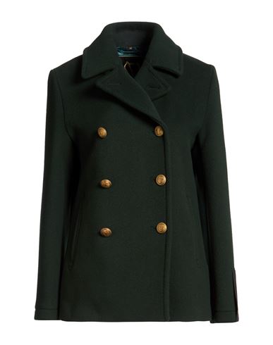 Woman Coat Emerald green Size 10 Wool, Polyamide