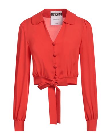 Moschino Couture Woman Shirt Tomato red Size 6 Silk