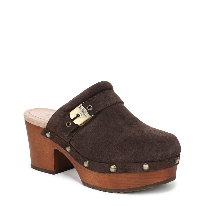 Women's Original Joy Platform Clog Shoes (Dark Brown Leather)