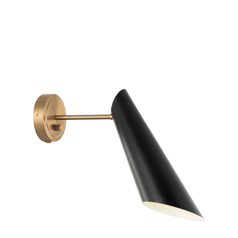 Aged Gold Brass Black One Light Wall Sconce from the Butera Collection