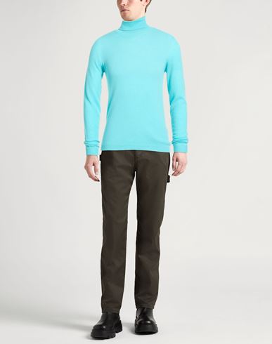 Man Turtleneck Turquoise Size 34 Cashmere