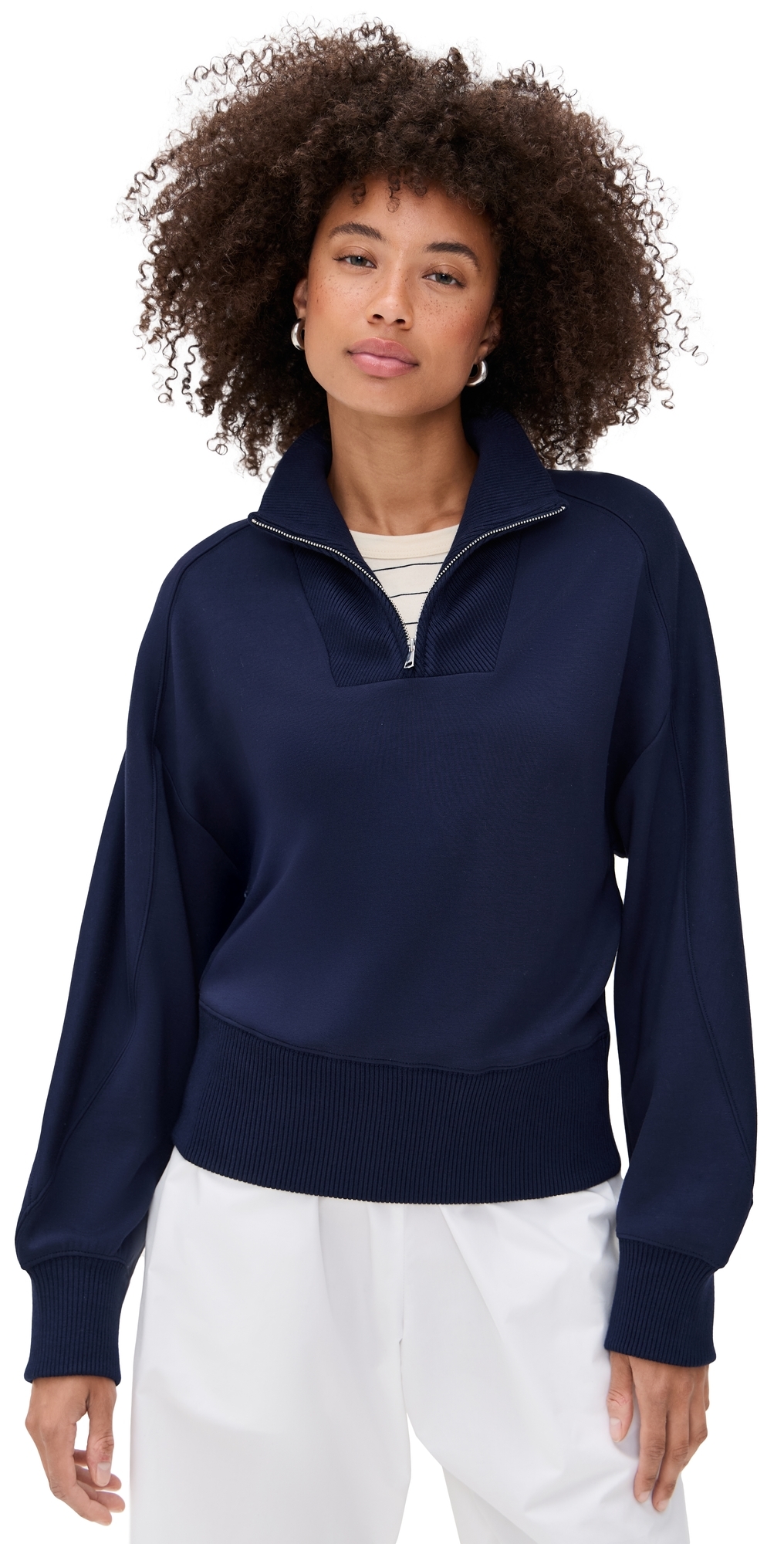 Thea Quarter-Zip Pullover Navy