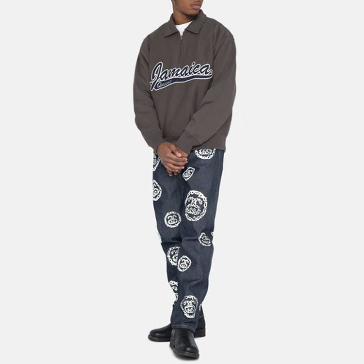 X Denim Tears Half Zip Fleece 'Charcoal'