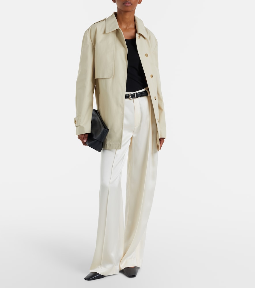 Satin wide-leg pants