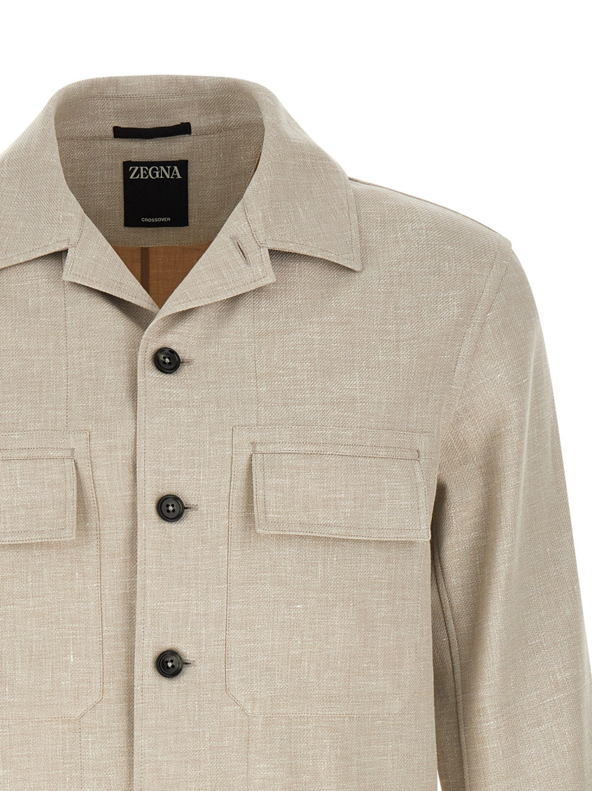 Zegna - crossover overshirt jacket chest pocket