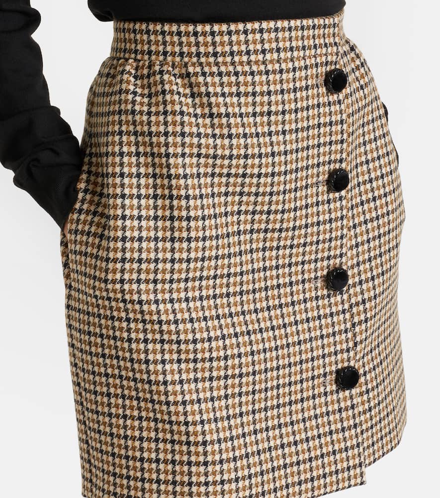 Houndstooth virgin wool miniskirt
