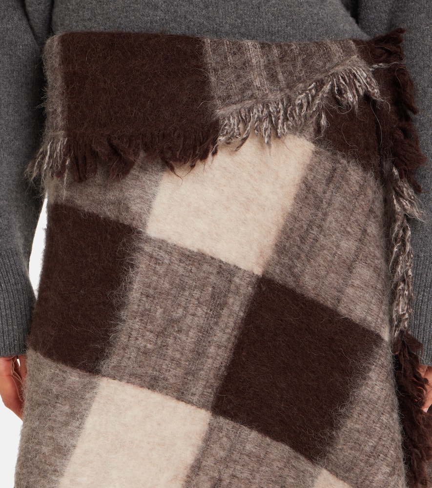 Kai checked alpaca and wool-blend miniskirt