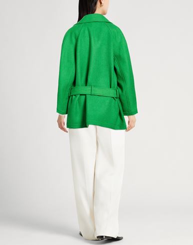 Crème Woman Coat Green Size 2 Virgin Wool, Polyamide