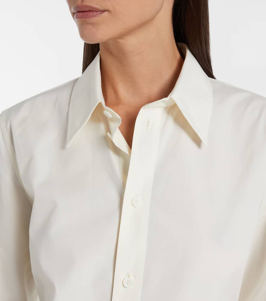 Belted cotton poplin shirt