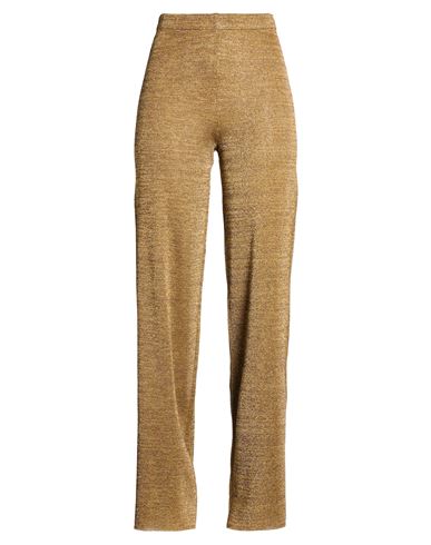 Woman Pants Gold Size M Viscose, Metallic Polyester