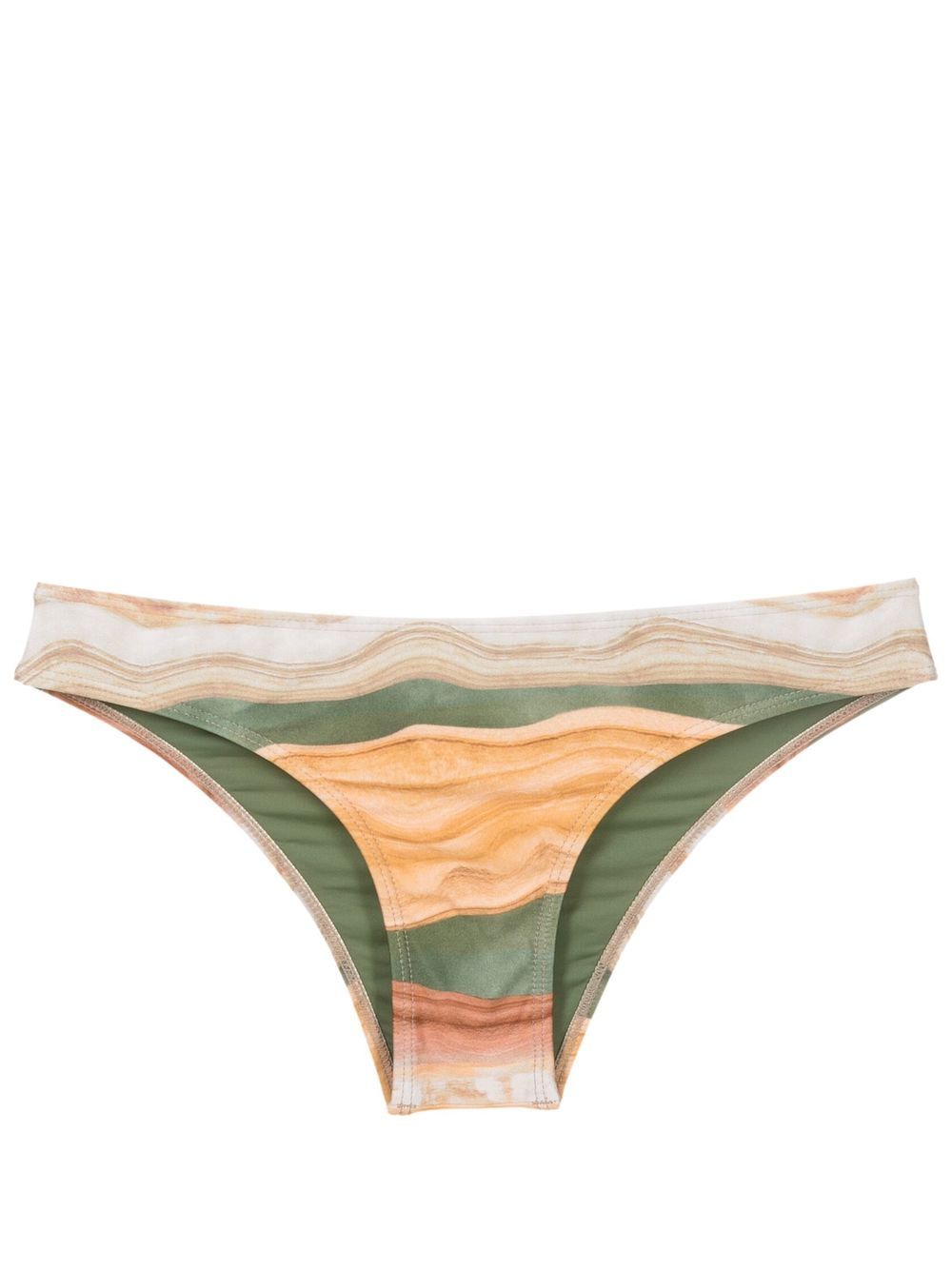 Waikiki wave-print bikini bottoms - Yellow