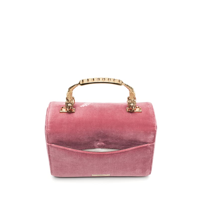 Midi Mayfair Embroidered Bag in English Garden Bird Hand Embroidery on Velvet