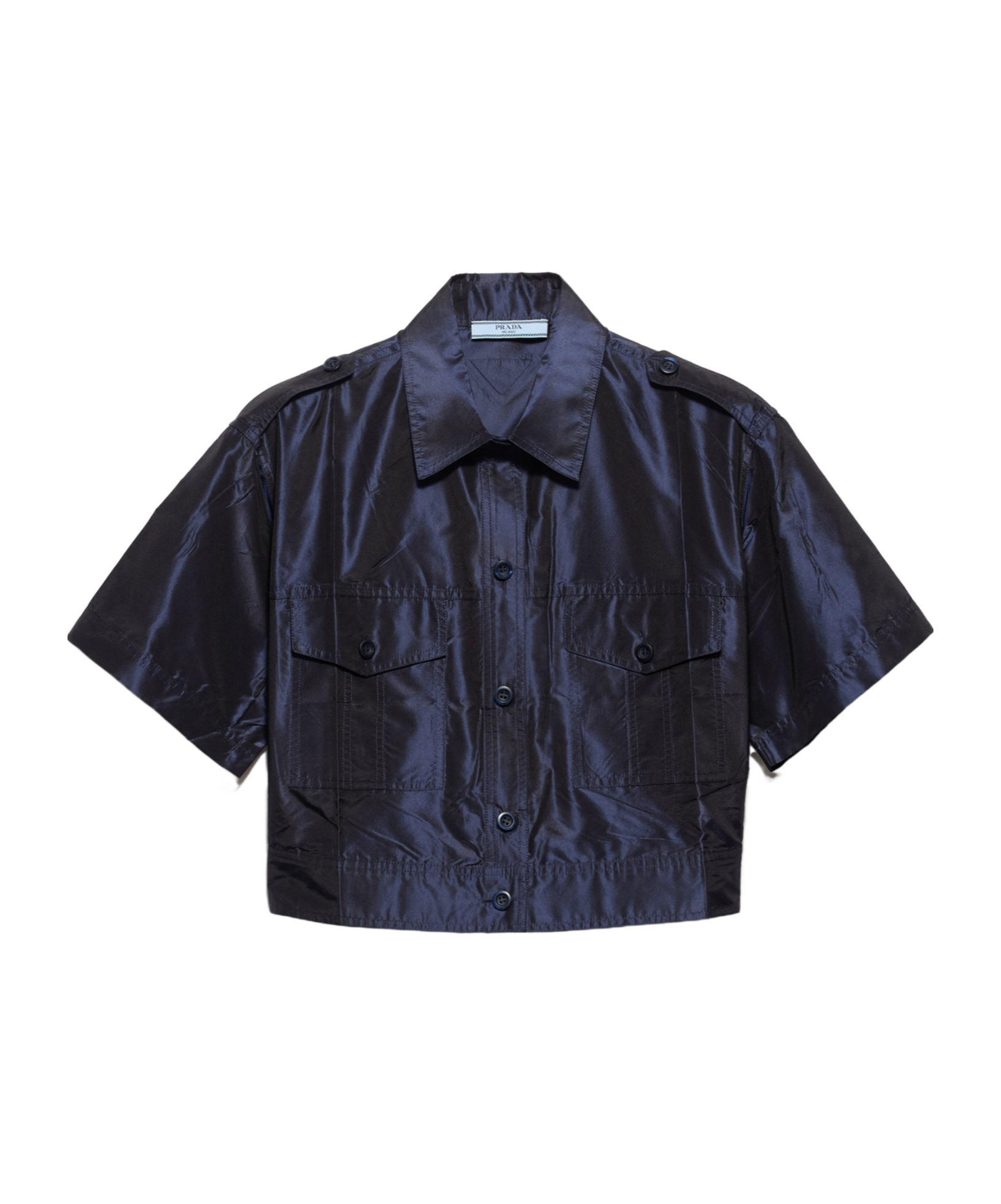 Cropped taffeta shirt