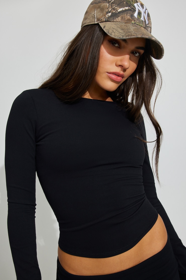 SoftActive Scoop Back Long Sleeve Top
