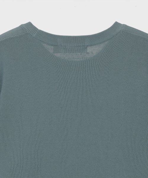 UNI Supima Semi-Oversized Round Neck Knit Mint LWKT2101