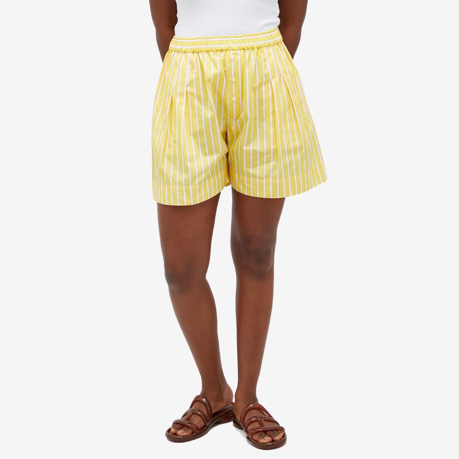 Women's Zia Shorts in Yellow Melon Stripe