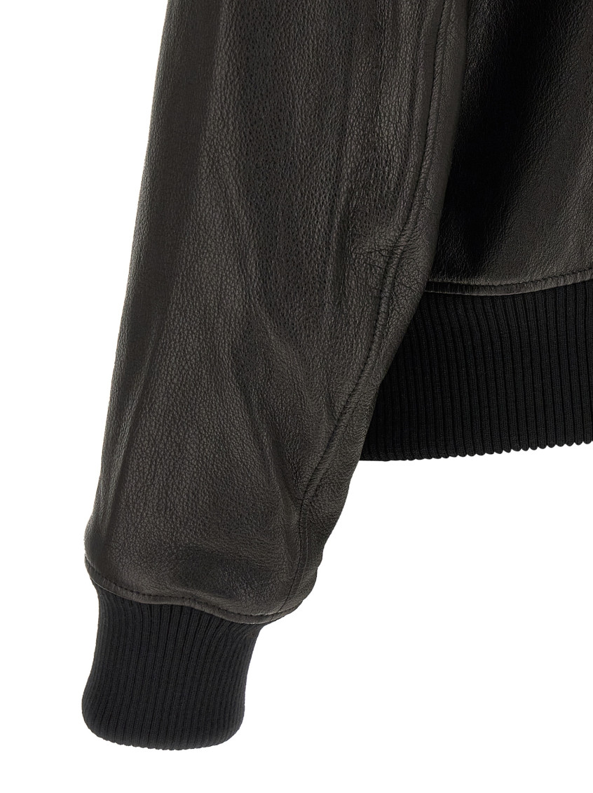 Ami Paris - ami de coeur leather bomber jacket