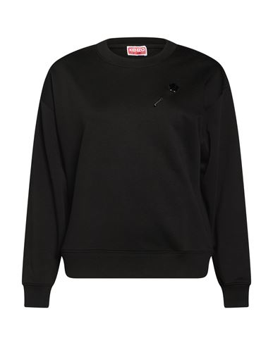 Woman Sweatshirt Black Size XS Cotton, Elastane