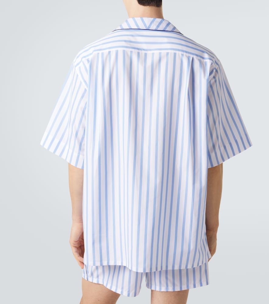 Striped cotton and silk poplin shirt