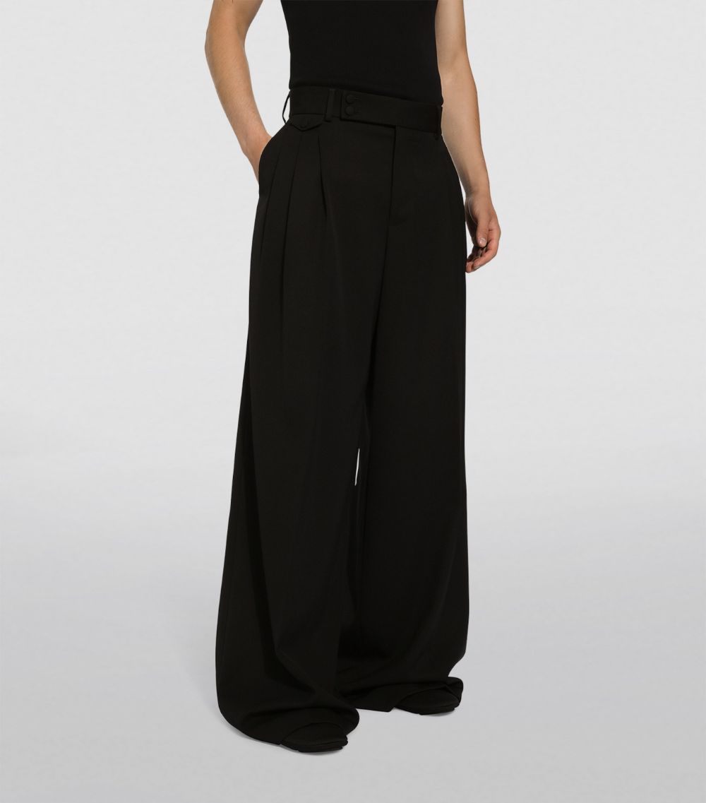 Virgin Wool Wide-Leg Trousers