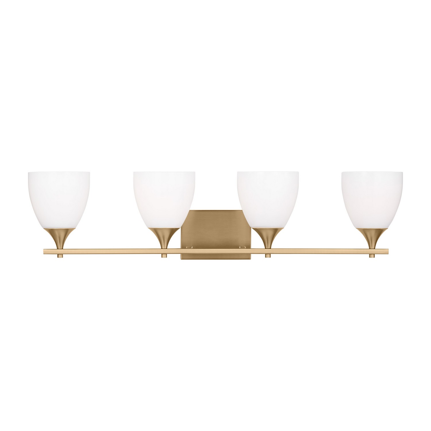 Satin Brass Four Light Bath from the Toffino Collection