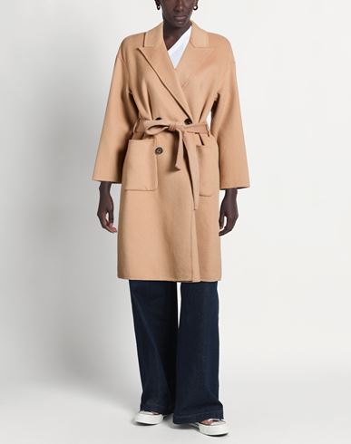 Woman Coat Camel Size L Wool, Polyester