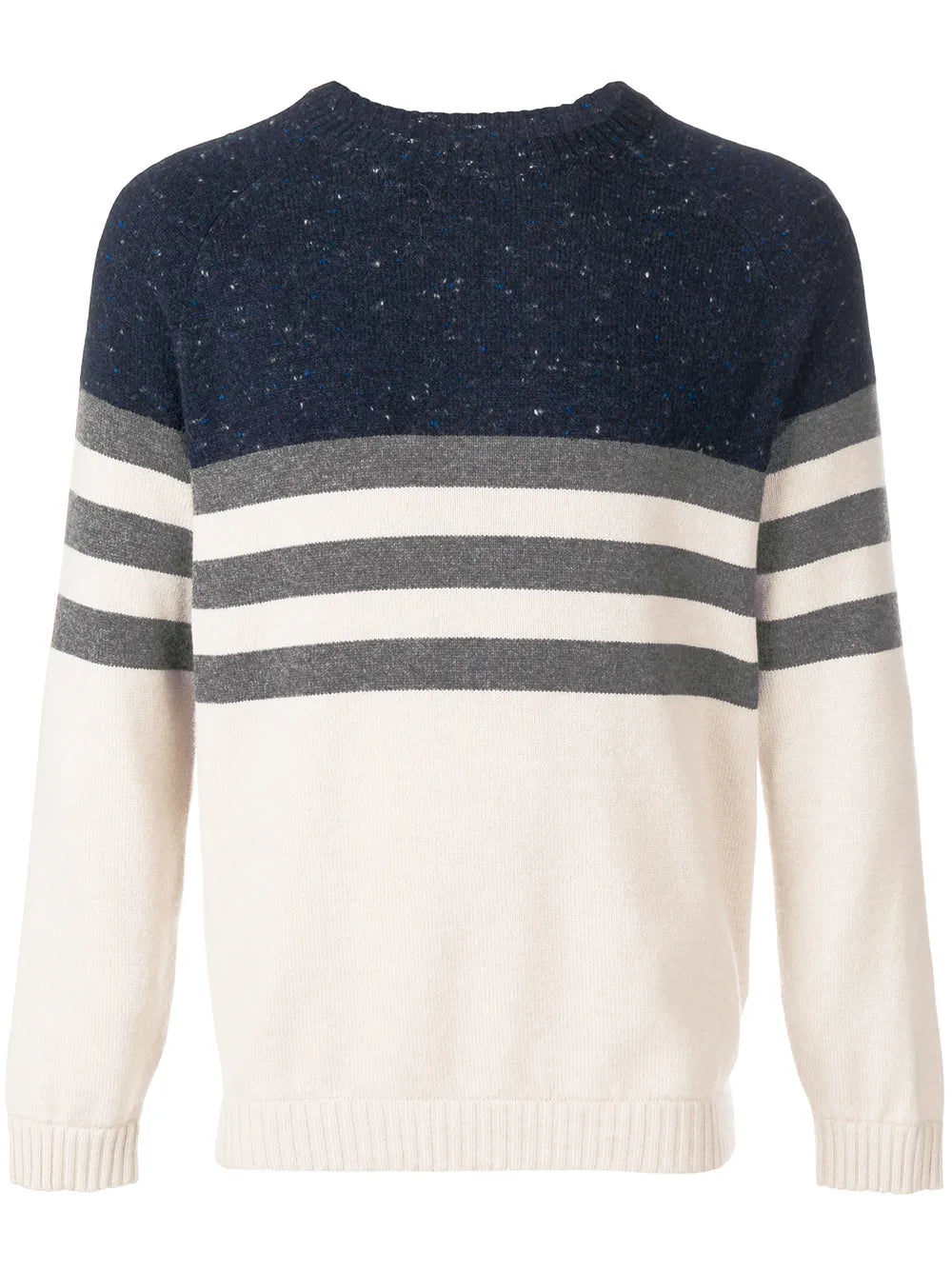 Striped Cashmere and Virgin Wool Sweater — Navy