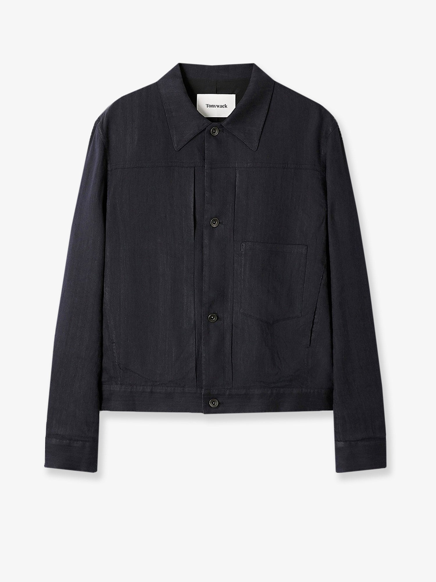 Linen Blend Jacket — Blue
