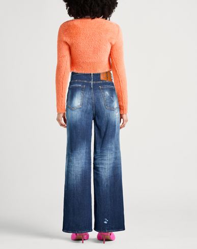 Woman Jeans Blue Size 4 Cotton, Elastane, Calfskin