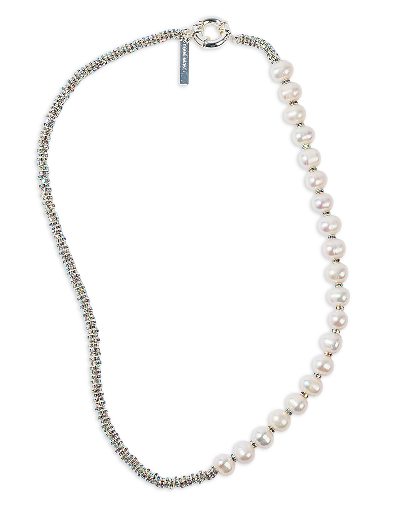 Pearl Octopuss. y Paris Diamond Crystal & Cultured Freshwater Pearl Strand Necklace, 19.6