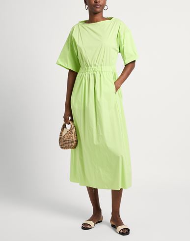 Liviana Conti Woman Midi dress Lime green Size 6 Cotton, Polyamide, Elastane