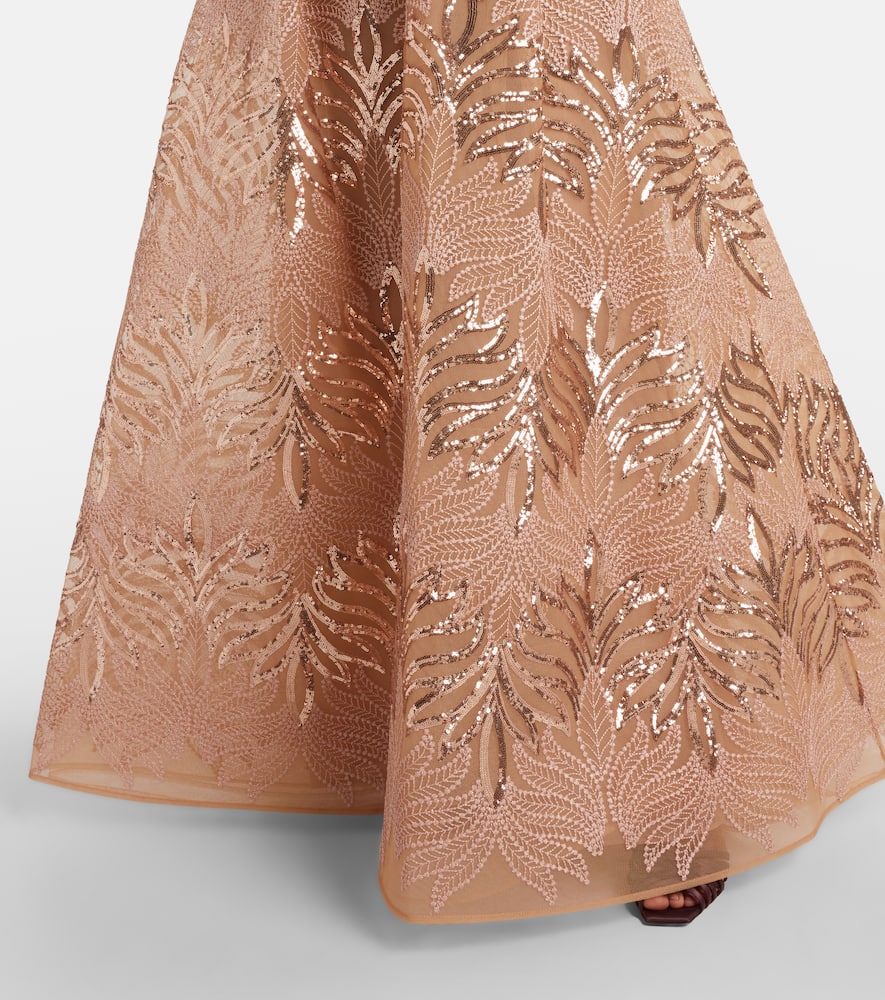Sequined strapless gown