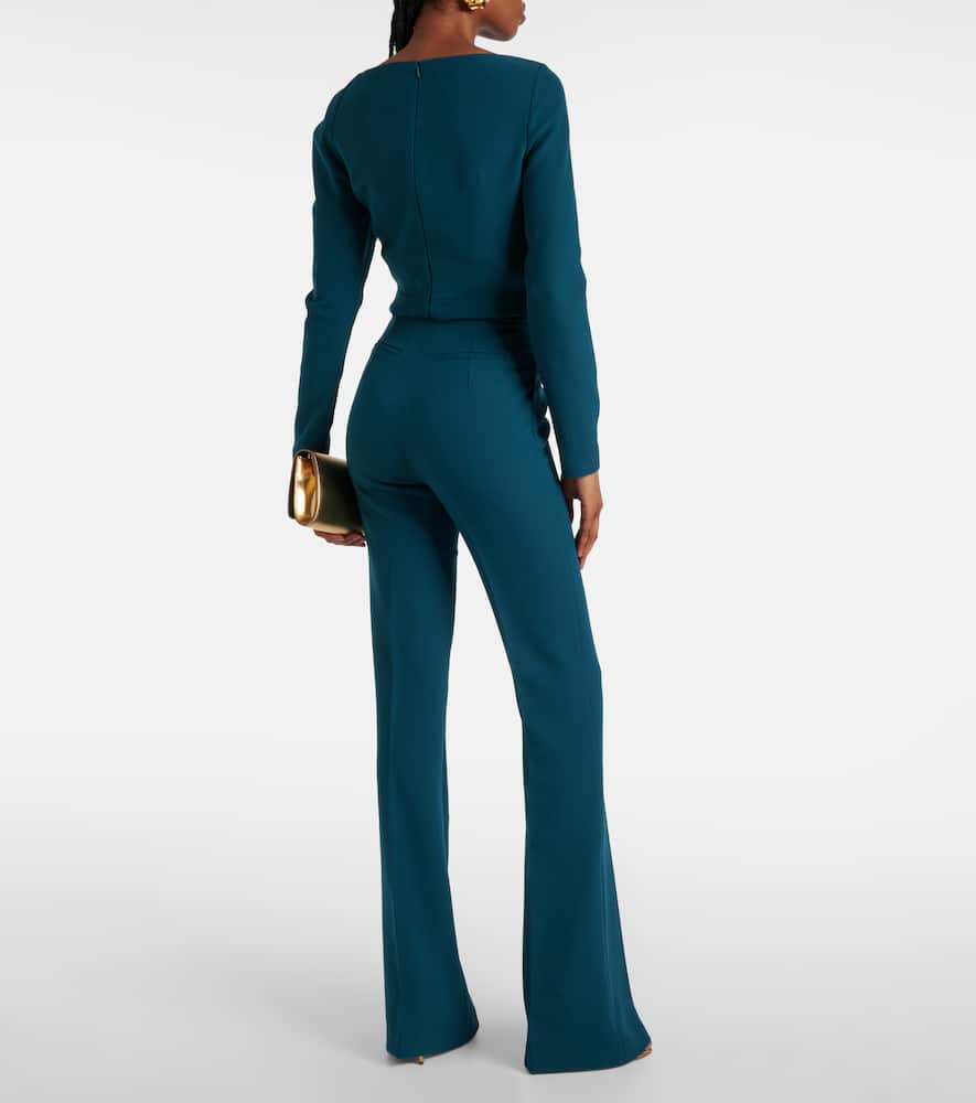 Alexa high-rise crêpe flared pants