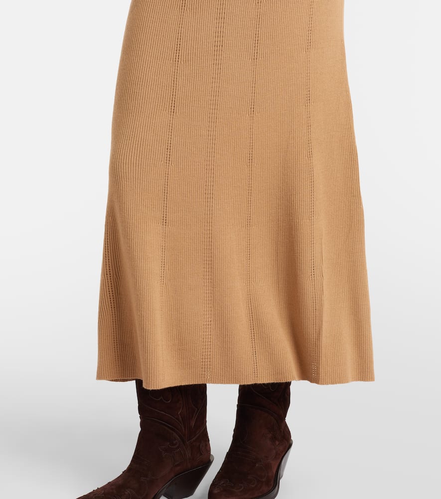 Imagene belted wool midi dress